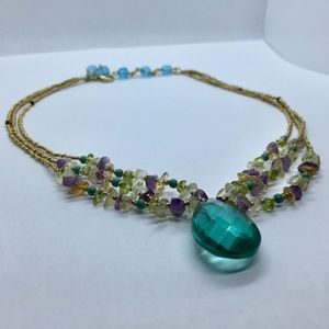 Mermaid Boho Ocean Blue Necklace